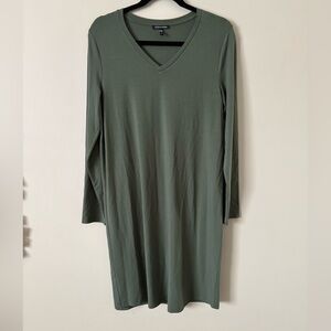 Eileen Fisher Tencel‎ Jersey Long Sleeve V-Neck Small Dresss Strechy Fits M